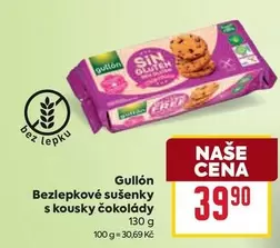 Bezlepkové sušenky s kousky čokolády