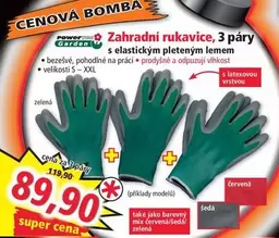 Super - Zahradní rukavice, 3 páry
