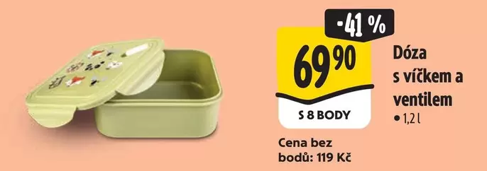 Dóza s víčkem a ventilem