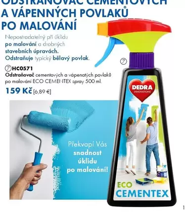 Odstraňovač cementových a vápenných povlaků po malování ECO CEMENTEX spray 500 ml