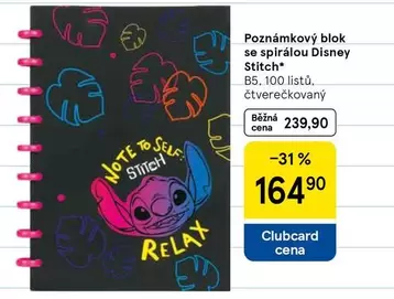 Stitch - Poznámkový blok se spirálou Disney