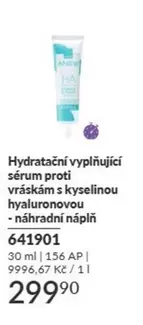 Hydratační vyplňující sérum proti vráskám s kyselinou hyaluronovou - náhradní náplň 641901