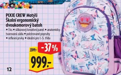 Školní ergonomický dvoukomorový batoh