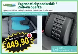 Ergonomický podsedák / Zádová opěrka LX-014 s gelovou vložkou a paměťovou pěnou, Zádová opěrka LX-022 s paměťovou pěnou