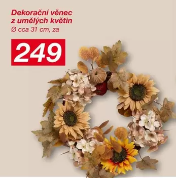 Dekorační věnec z umělých květin
