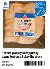 Halibut grónsky udený plátky, uzeno kouřem z bukového dřeva
