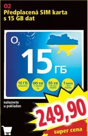 Super - Předplacená SIM karta s 15 GB dat