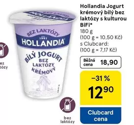 Jogurt krémový bílý bez laktózy s kulturou