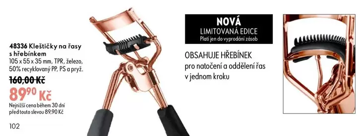 48336 Kleštičky na řasy s hřebínkem