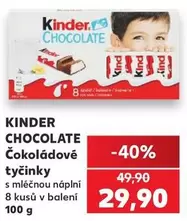 Kinder - Čokoládové tyčinky s mléčnou náplní