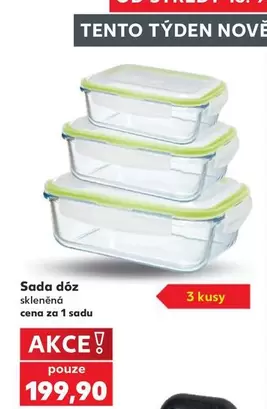 Sada dóz skleněných