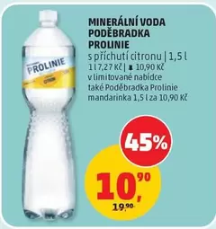 MINERÁLNÍ VODA PODĚBRADKA PROLINIE s příchutí citronu