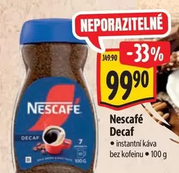 Decaf instantní káva bez kofeinu