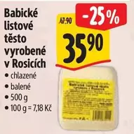 Babické listové těsto vyrobené v Rosicích