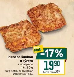 Pizza se šunkou a sýrem