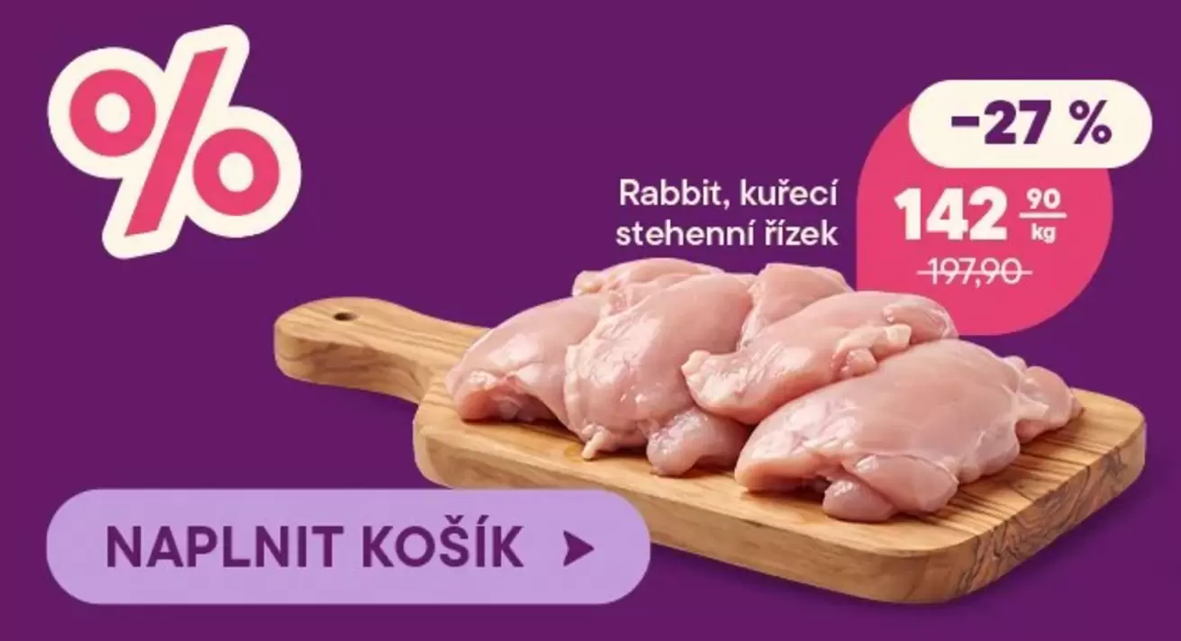 Rabbit, kuřecí stehenní řízek