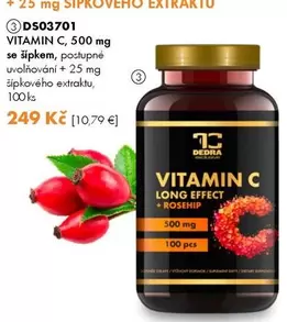 DS03701 VITAMIN C, 500 mg se šipkem, postupné uvolňování + 25 mg šípkového extraktu, 100 ks