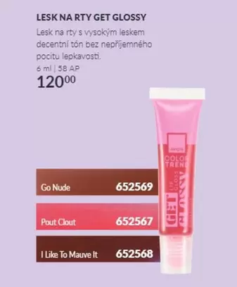 GET GLOSSY Lesk na rty 652569, 652567, 652568