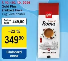 Plus - Gold  Zrnková káva