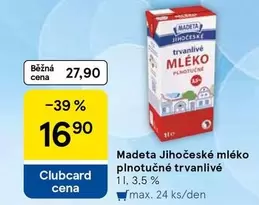 mléko plnotučné trvanlivé