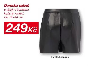 Dámská sukně s všitými šortkami, kožený vzhled