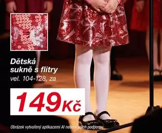Dětská sukně s flitry vel. 104-128