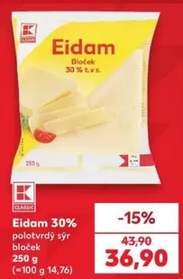 Eidám polotvrdý sýr bloček