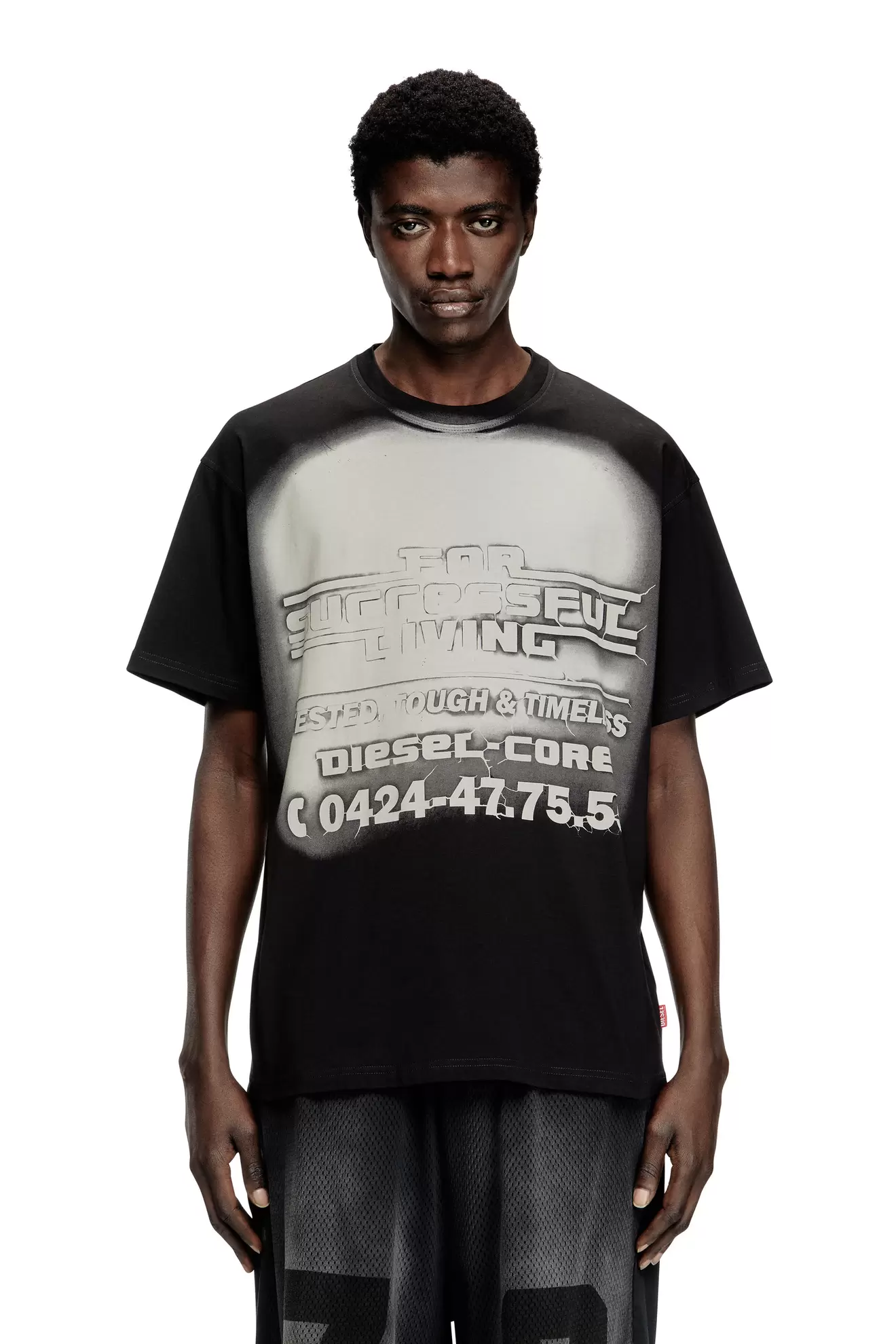 T-shirt with blowout logo graphic
