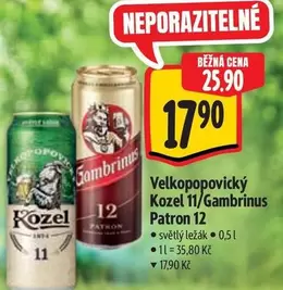 Velkopopovický Kozel 11/Gambrinus Patron 12