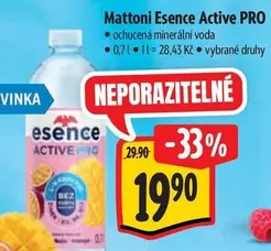 Mattoni Esence Active PRO ochucená minerální voda