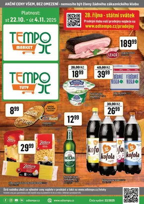 TEMPO katalog v České Budějovice | Leták TEMPO market 22.10. - 4.11.2025 | 2025-10-22T00:00:00.000Z - 2025-11-04T00:00:00.000Z