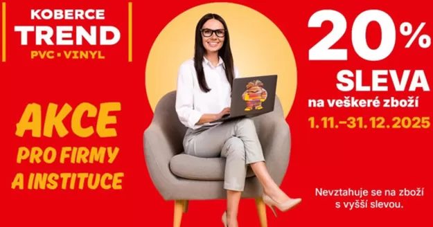 Koberce Trend katalog v Liberec | 20% sleva na veškeré zboží | 2025-11-03T00:00:00.000Z - 2025-12-31T00:00:00.000Z