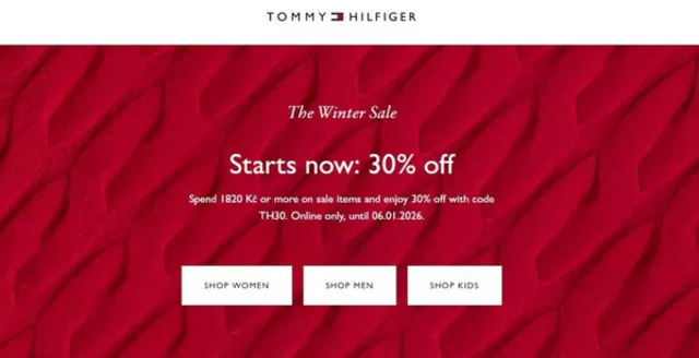 Tommy Hilfiger katalog v Brno | The Winter Sale 30% off | 2025-12-10T00:00:00.000Z - 2026-01-06T00:00:00.000Z