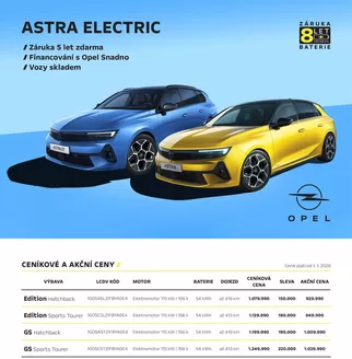 Opel katalog v Znojmo | OPEL ASTRA ELECTRIC | 2026-01-23T00:00:00.000Z - 2026-03-31T00:00:00.000Z