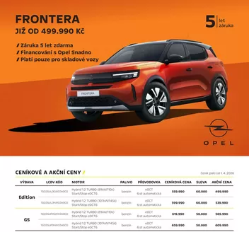 Opel katalog v Chomutov | OPEL FRONTERA | 2026-04-03T00:00:00.000Z - 2026-06-30T00:00:00.000Z