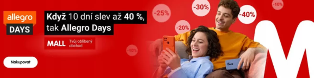 Mall katalog | Když 10 dní slev až 40 %, tak Allegro Days | 2026-04-08T00:00:00.000Z - 2026-04-12T00:00:00.000Z