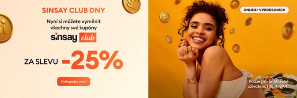 Sinsay katalog v Prostějov | Sinsay nabídka | 2026-04-28T00:00:00.000Z - 2026-04-29T00:00:00.000Z