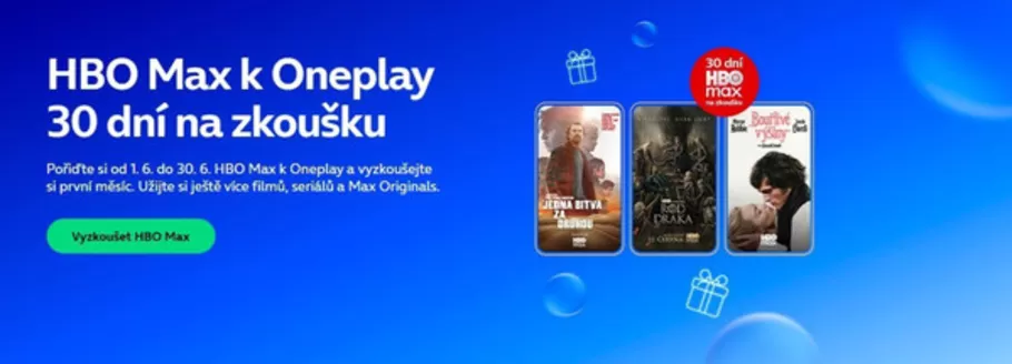 O2 katalog v Most | HBO Max k Oneplay 30 dní na zkoušku | 2026-06-02T00:00:00.000Z - 2026-06-30T00:00:00.000Z