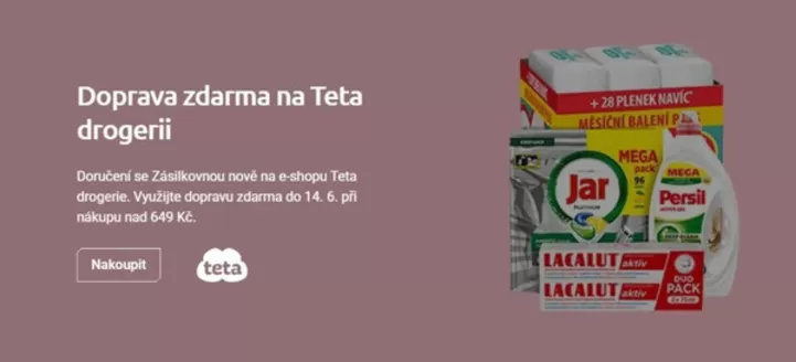 Zásilkovna katalog v Ústí nad Labem | Doprava zdarma na Teta drogerii | 2026-06-09T00:00:00.000Z - 2026-06-14T00:00:00.000Z