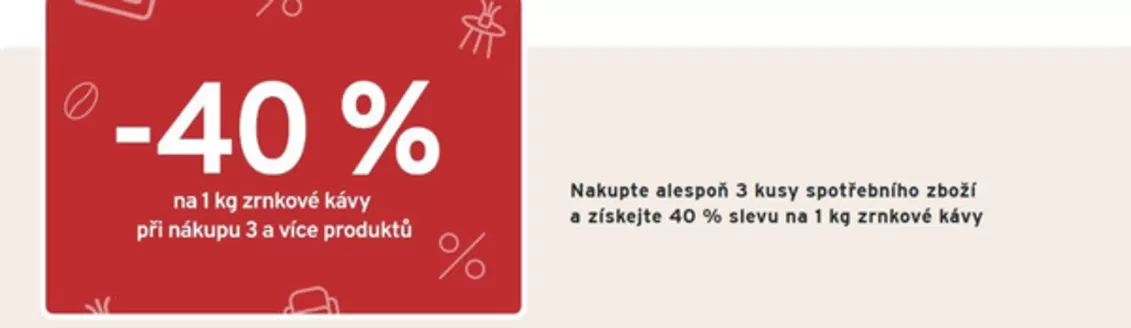 Tchibo katalog | Nakupte 3 a více produktů a získejte slevu 40 % na 1 kg zrnkové kávy | 2026-06-15T00:00:00.000Z - 2026-06-28T00:00:00.000Z