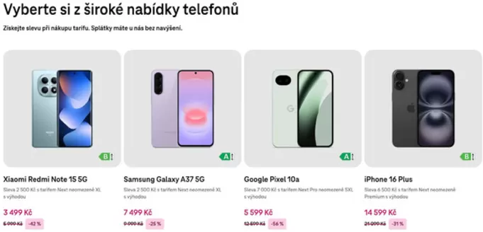 T-mobile katalog | Vyberte si z široké nabídky telefonů | 2026-06-30T00:00:00.000Z - 2026-07-13T00:00:00.000Z