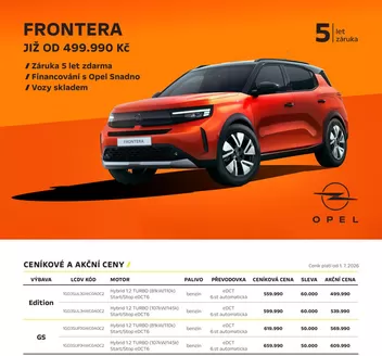 Opel katalog v Příbram | OPEL FRONTERA | 2026-07-14T00:00:00.000Z - 2026-09-30T00:00:00.000Z