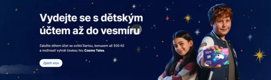 Česká Spořitelna katalog v Mladá Boleslav | Vydejte se s dětským účtem až do vesmíru | 2026-09-28T00:00:00.000Z - 2026-10-18T00:00:00.000Z