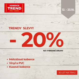 Koberce Trend katalog v Plzeň | Trendy slevy -20% | 2026-10-12T00:00:00.000Z - 2026-10-23T00:00:00.000Z