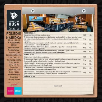 Potrefená Husa katalog | Polední menu | 2026-10-26T00:00:00.000Z - 2026-10-30T00:00:00.000Z
