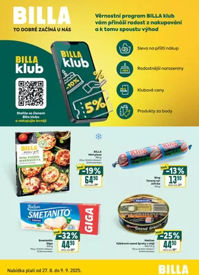 Billa katalog v Plzeň | Leták BILLA klub | 2025-08-27T00:00:00.000Z - 2025-09-09T00:00:00.000Z