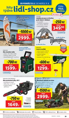 Lidl katalog v České Budějovice | Hity týdne se slevou až 1500 Kč | 2025-08-21T00:00:00.000Z - 2025-08-31T00:00:00.000Z