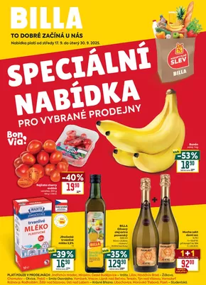 Billa katalog v Hranice | Billa Speciální nabídka: vybrané prodejny | 2025-09-17T00:00:00.000Z - 2025-10-01T00:00:00.000Z
