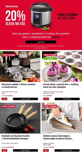Tescoma katalog v Trutnov | 20% sleva na všé | 2025-09-18T00:00:00.000Z - 2025-09-30T00:00:00.000Z
