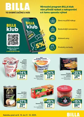 Billa katalog v Most | Leták BILLA klub | 2025-10-08T00:00:00.000Z - 2025-10-22T00:00:00.000Z